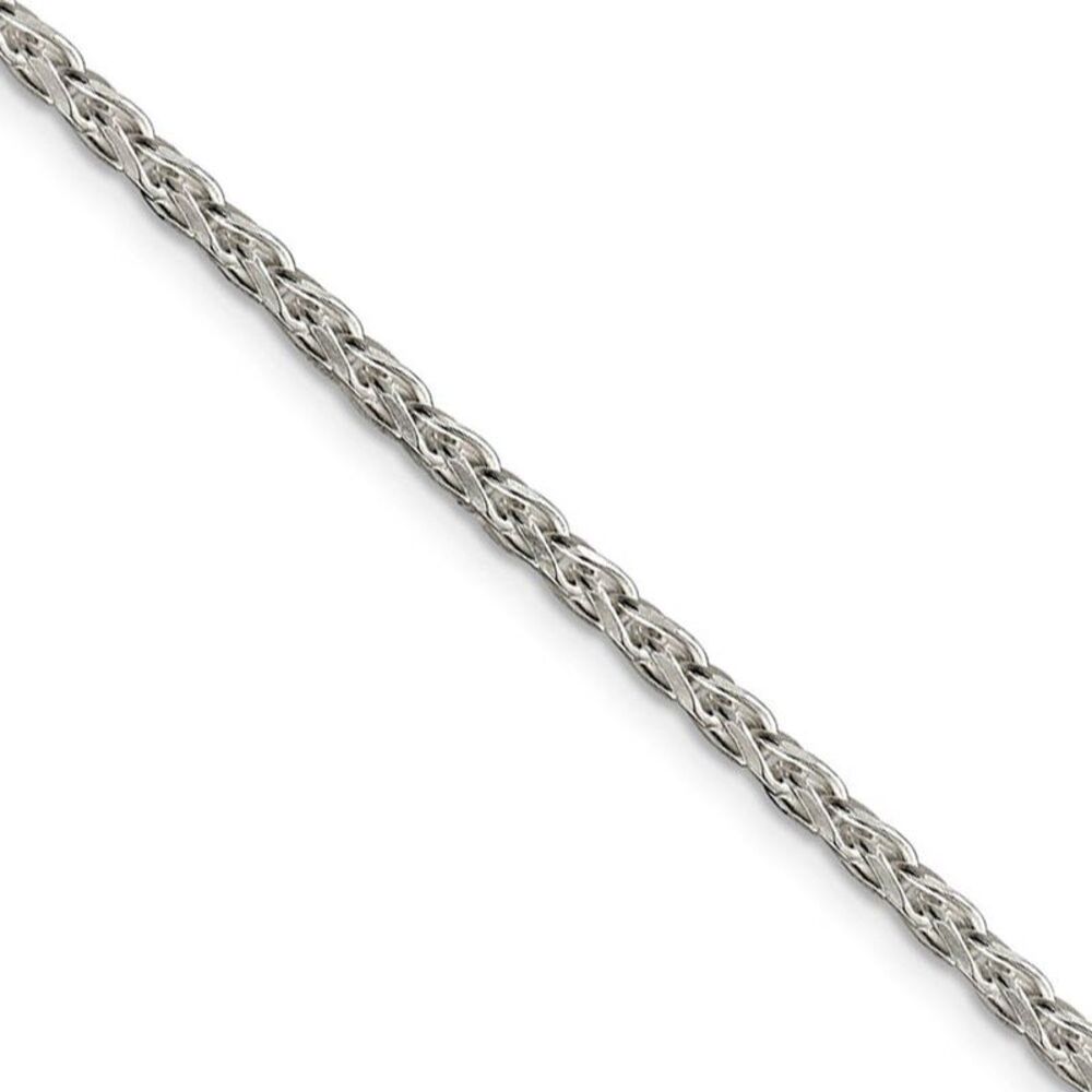 3mm, Sterling Silver Round Solid Spiga Chain Necklace, 22 Inch